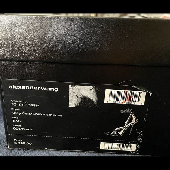 ALEXANDER WANG Kiley Calf/Snake Embossed Strappy Heel - Picture 11 of 11